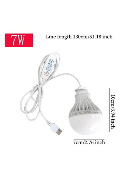 Choice 7W 3-color 5V Led Camp Light Usb Emergency Bulb 3 Color Dimmable Hangi...