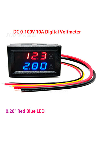Choice DC 0-100V 10A Digital Voltmeter Ammeter Dual Display Voltage Detector ...