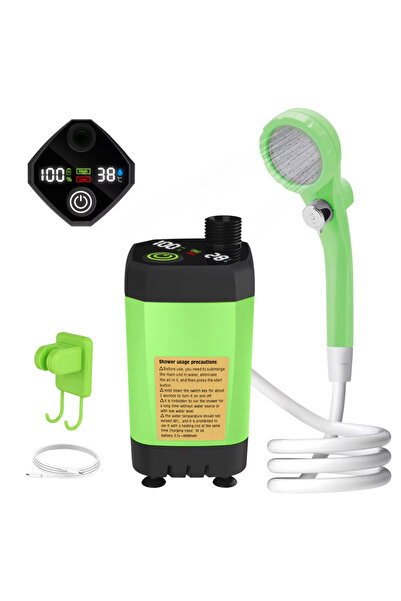 Choice green Camping Shower Pump RV Outdoor Shower Kit Camp Shower w/Full Scr...