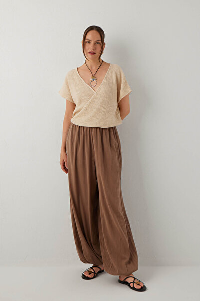 İpekçi Otantik Nomad Anvelop Muslin Women's Blouse Beige