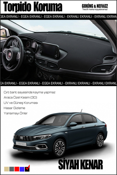 NEFİİİZZ Fiat Egea Torpido Koruyucu – Tablet Ekranlı Sedan Modellerle Uyumlu ...