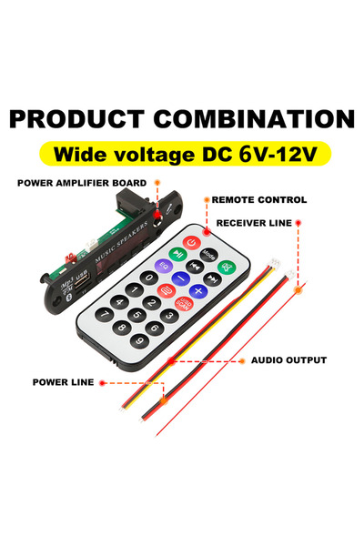 Choice WHITE DC 12V Bluetooth 5.0 MP3 WMA WAV APE Decoder Board Hands-free Ca...