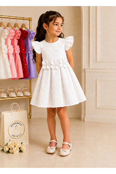 SOFYELLA Rochie pentru fete April 23, cu imprimeu floral, cu detalii din perl...