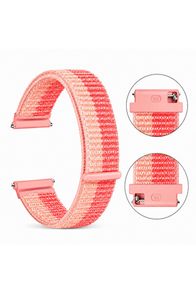 MAUEX Curea smartwatch 18 mm din nailon, Quick Release, reglabilă, respirabil...