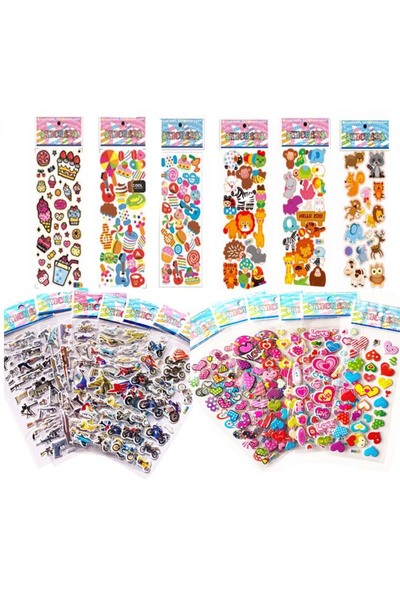 Choice1 10 sheets mix 3D Kids Stickers 40 Different Sheets Puffy Bulk Sticker...