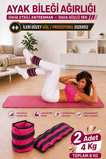 Spor Byfit 4 كجم × 2 قطعة أوزان كاحل وردية