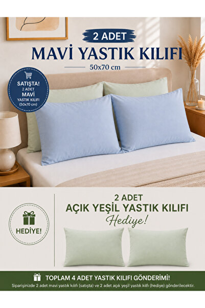 LaraLisa 2 Pieces 50X70 cm 70% Cotton 30% Polycotton Pillowcases (2 Pieces Gift)