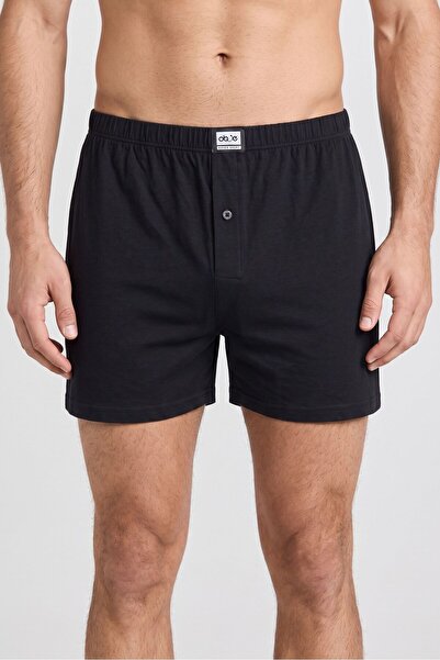 OBJE Black Cotton Men's Boxer Shorts