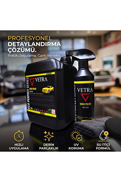 Vetra Araç Bakım Ultra Parlaklık Yüksek Su İtici Seramik Katkılı Hızlı Cila Q...