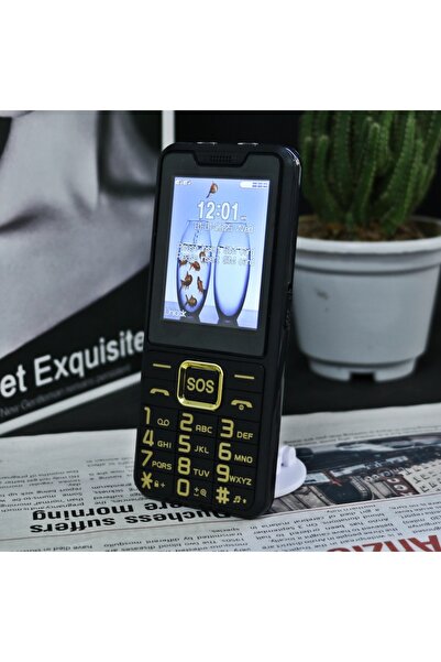 Choice Full set Black GSM 2G Unlocked Slim Large Push-Button Phone For Elderl...