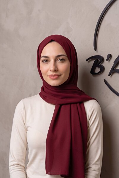 Bordo Medine İpeği Şal – Asil Tonlu, Yumuşak Dokulu, Dökümlü ve Zamansız