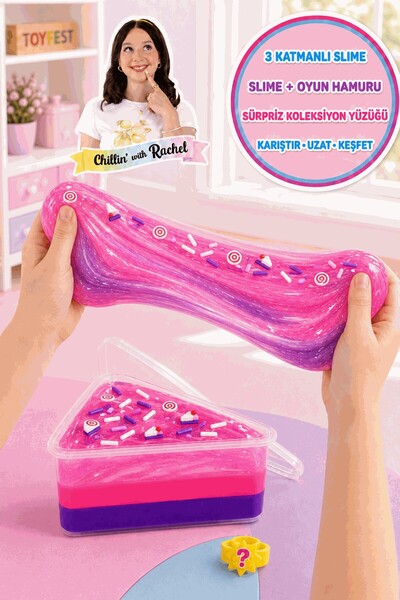 TOYFEST Jelly Cakes Pinky Plum Squishy 3 Katmanlı Sıkmalık Sürpriz Yüzüklü Pa...