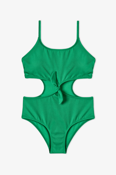 Penti Monokini verde cu noduri pentru fete tinere
