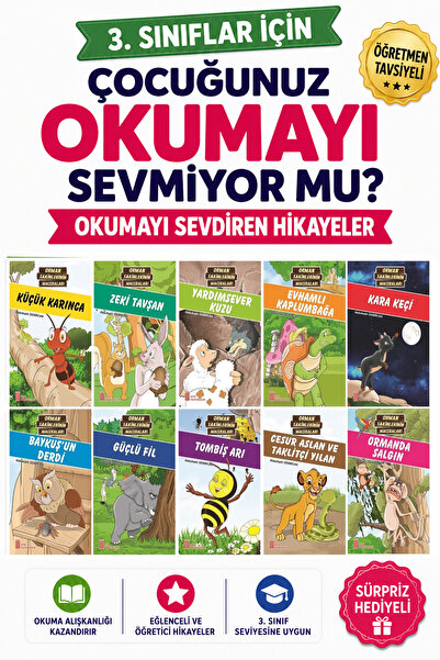 Ata Yayıncılık 3.Sınıf Okumayı Sevdiren 10 lu Hikaye Seti 7 (32-48 sayfa)