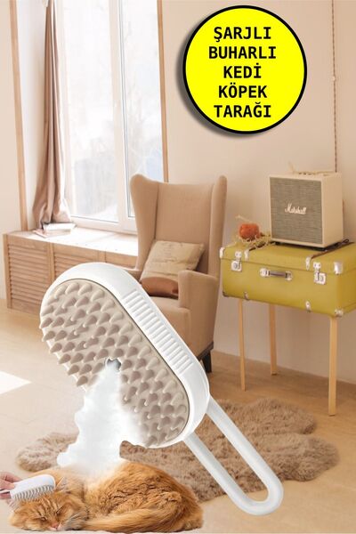 TOYFEST Soft Silicone Handle Steam Cat Comb, Steam Cat & Dog Washing Brush Comb