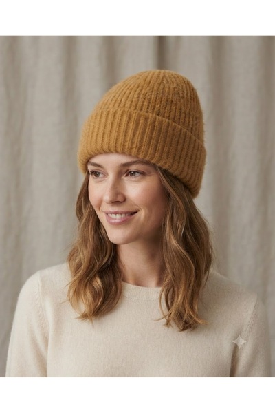 Fonem Unisex Pyramid Beanie Fo 2718 Yellow Soft Textured, Plain Patterned and...