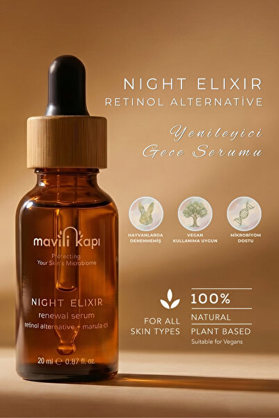 Mavili Kapı Night Elixir Yenileyici Gece Serumu | Doğal Retinol Alternatifi B...