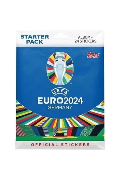 Topps Euro 2024 Sticker Starter Pack Futbol Temalı 24 Parça Resmi Çıkartma Seti