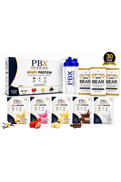 Pro Bari Max AVANTAJLI SET 1- 30 Lu WHEY Protein + 3 Adet Bari Bear Multivita...
