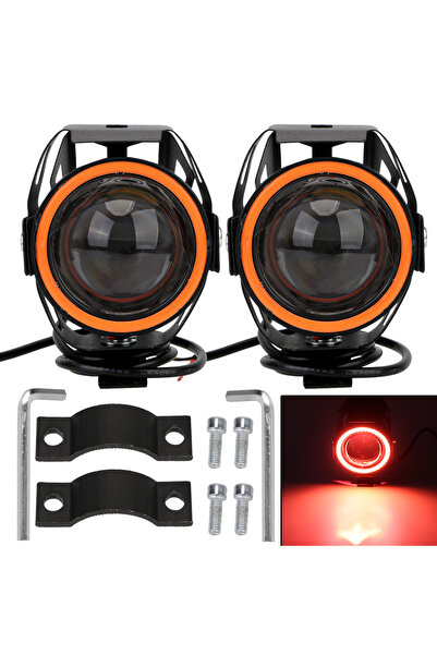 choice2 Red light LED Motorcycle Angel Eyes Motorbike LED Auxiliary Lamp U7 H...