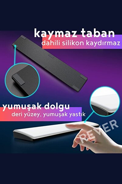 Rever Klavye Bilek Desteği 104 Tuş Klavye Uyumlu Ergonomik Gaming & Ofis