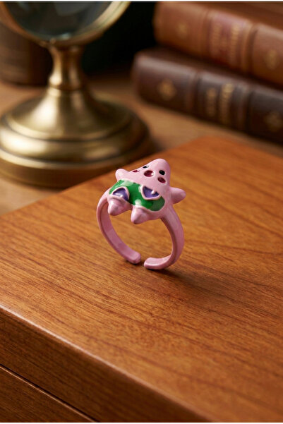 Begondio Pink Starfish Stylish and Modern Design Minimal Adjustable Women's Ring