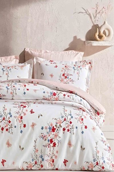 İQON Elastic Sheet Duvet Cover Set Single Size Jungle White