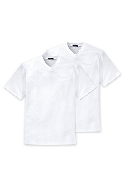 Schiesser Herren American T-Shirt 2er Pack - 1/2 Arm, Unterhemd, V-Ausschnitt