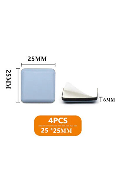 Choice Square 25x25mm 4pcs 4pcs/set Furniture Leg Slider Pads Anti Scratch Ea...