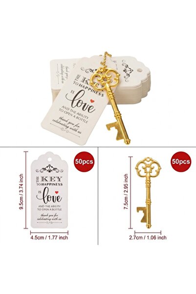 Choice golden50set 50 Sets Key Bottle Opener Wedding Favor Vintage Antique St...