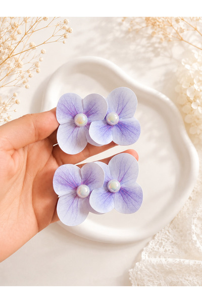 EliraToka Women's - Girls' - Baby Pearl Hydrangea Flower 2-Piece Clip with Bu...
