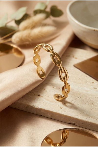 Begondio Minimal & Strong Style Gold Color Chain Adjustable Women's Handcuff ...