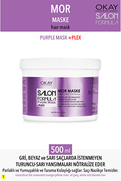 OKAYPROFESSIONNEL Salon Formula Orange - Purple (Purple) Hair Mask to Neutral...