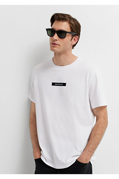Mavi M0613528 Black Printed T-Shirt Men's T-Shirt White