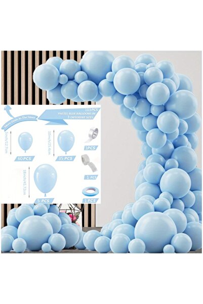 Choice Other MULTI The Garland Set Consists of 103 Matte Light Blue Latex Bal...