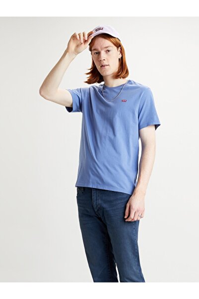 Levi's Tricou albastru cu guler rotund pentru bărbați 56605-0079