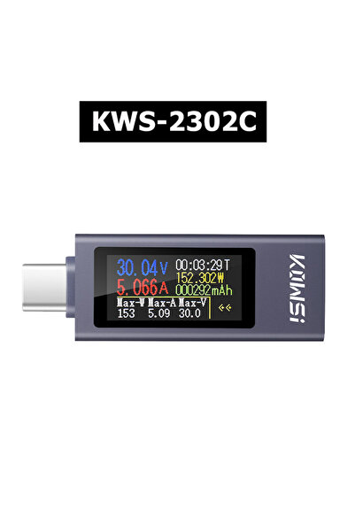 Choice1 KWS-2302C Type-C Multi-function Digital Display DC Voltage Ammeter Po...