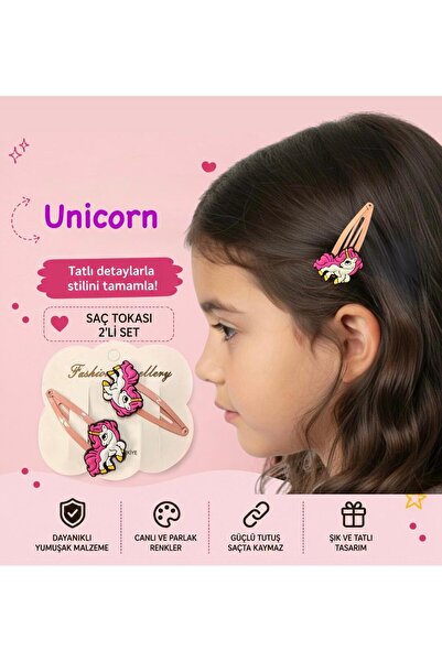 Buki'nin Atölyesi Snap Buckle Set of 2 with Unicorn Figure