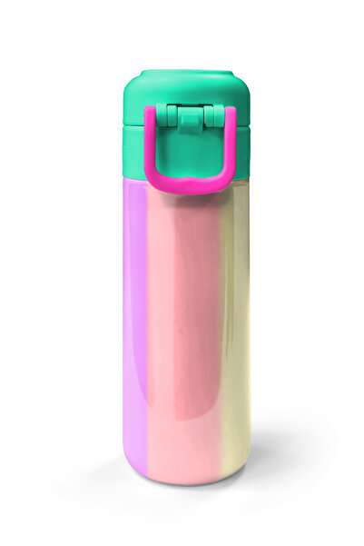 Coral High Kids Renkli Çizgili Pipetli ve Direkt İçim Çelik Termos 500 ml 31844