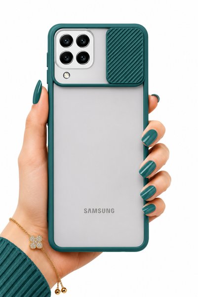 noktaks Case for Samsung Galaxy M32 Case Camera Slider Matte Back Surface Col...