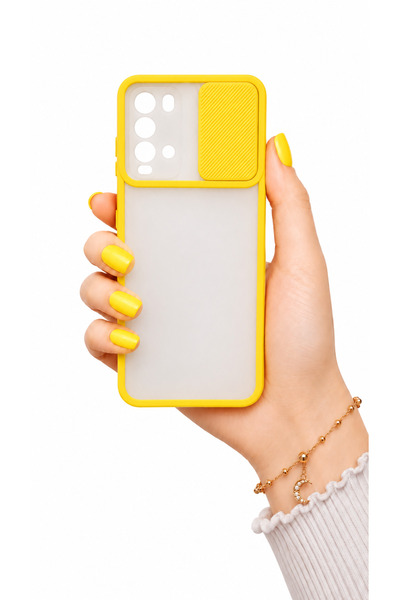 noktaks Xiaomi Redmi 9t Kılıf Kamera Sürgü Mat Arka Yüzey Renkli Çerçeve Lens...