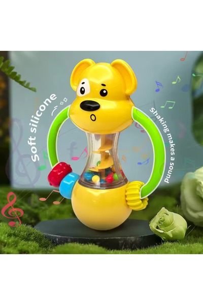 Choice YELLOW Soft Baby Grasping Ball Rattles with Bell Ball Early Education ...