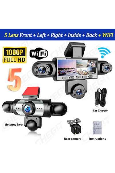 Choice1 64G 5 LENS-WIFI New 5Channel 360 Degree Car Dvr 1080P Video Recorder ...