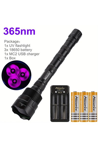Choice 18650 black 365nm-18650 60W 3x365nm UV LED Powerful Black Light 395nm ...