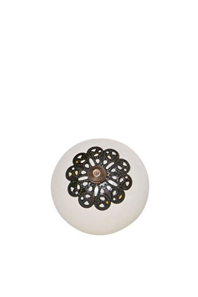 Yargıcı Ceramic Drawer Handle with Metal Detail (4X6 cm)