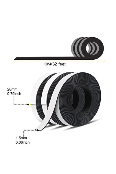 Choice 10Mx20x1.5MM Magnetic Tape, 10M Magnet Tape Roll with 3M Strong Adhesi...