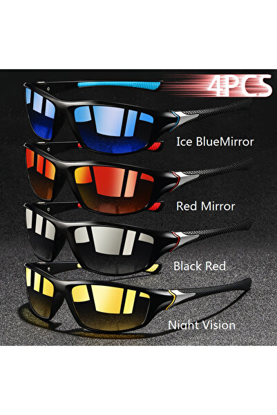 Choice1 4PCS-(EveryColor) 4 PCS Fashion Vintage Fishing Cycling Sports Sungla...