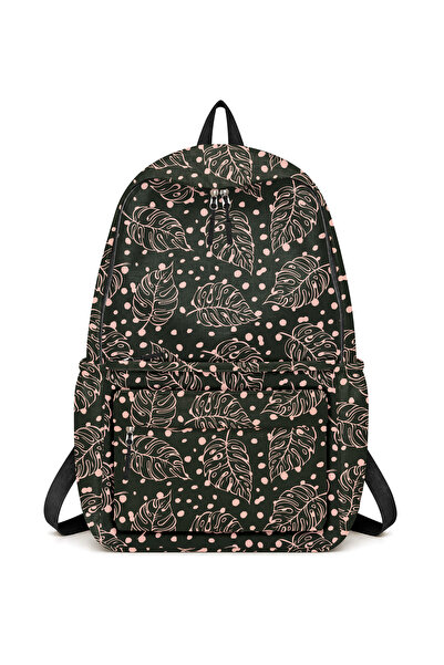 woys 4-Compartment Large Compartment Leaf Patterned Women's Backpack - Daily ...