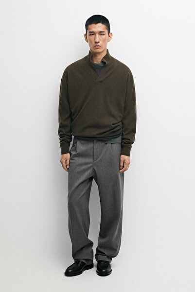 Massimo Dutti %100 kaşmir V yaka süveter