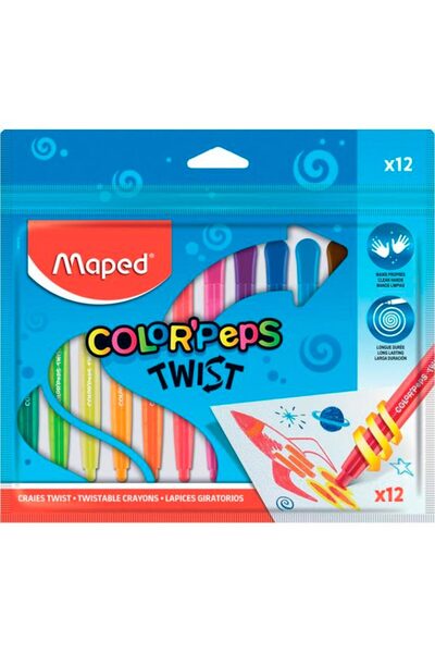 Maped Color Peps Çevirmeli Mum Boya 12 Renk 3154148606123